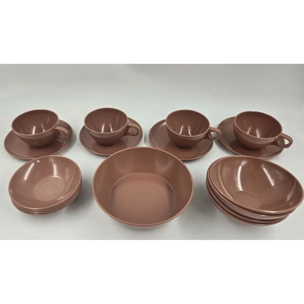 Melmac VTG Melamine Brown Serving Dip Berry Bowls 5